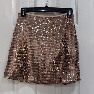 GB Girls Pink Rose Shimmering Sequin Party Mini Skirt Size 12